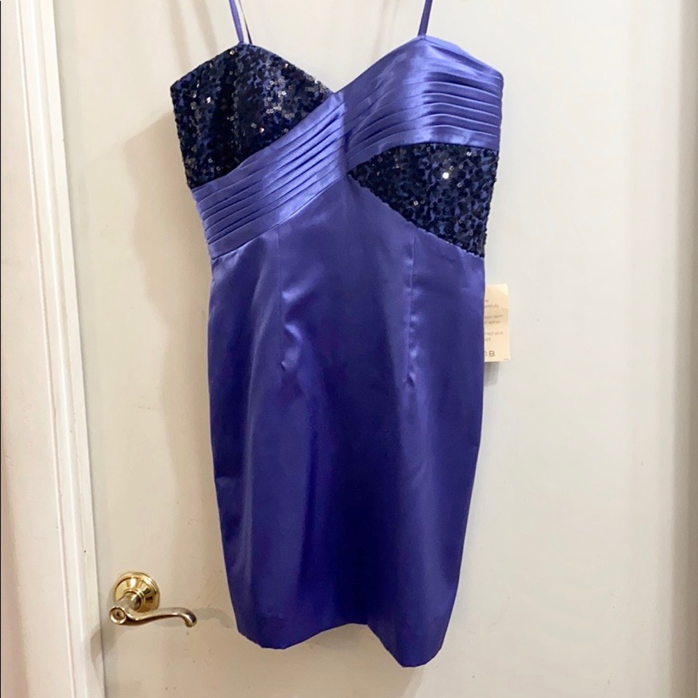 Arden B purple sequin satin dress